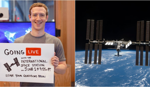 Цукерберг побеседовал с астронавтами на МКС через Facebook Live