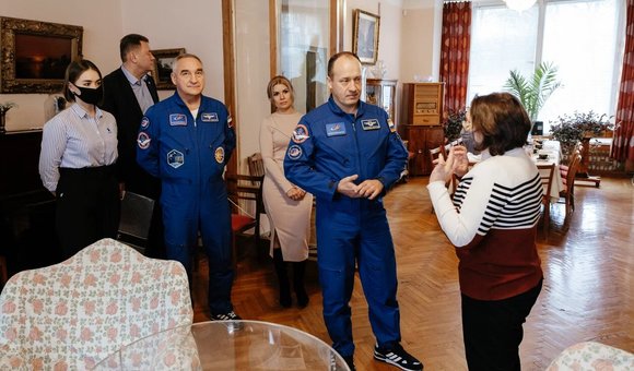 Дом-музей академика С.П. Королёва посетили лётчики-космонавты Александр Мисуркин и Александр Скворцов.